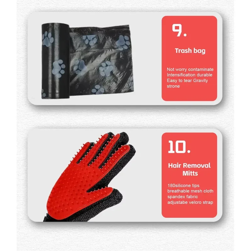 26 10-In-1 Professional Grooming Set Full Supplies for Dogs and Cats Slicker Pet Nail Clippers and Long Hair Pet Brush Set