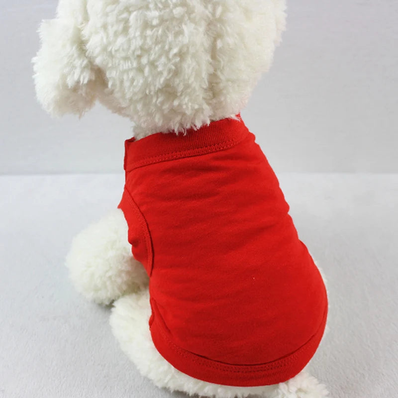 Pure Cotton Dog Shirts Puppy Blank Clothes for Small Medium and Large Dogs Soft Thin T-Shirt  Doggy Vest Cat Bottoming T Shirts