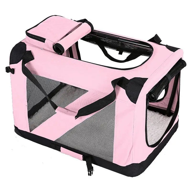 Dog Cage Car Kennel Outing Carrying Bag Pet Luggage Car Travel Cage Cat and Dog Cage Folding Medium and Large Dogs