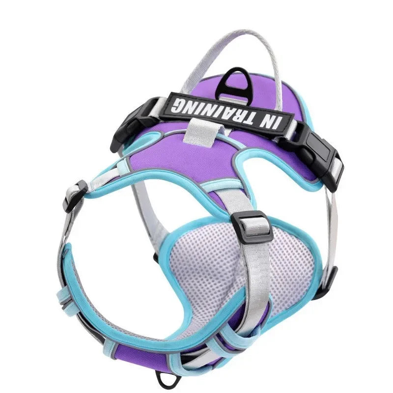 Nylon Adjustable Dog Harness Personalized Dog Harness Vest Reflective Breathable Pet Harness Leash For Small Medium Large Dogs