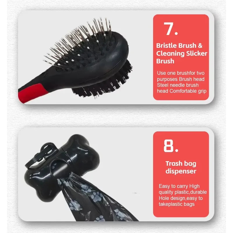 26 10-In-1 Professional Grooming Set Full Supplies for Dogs and Cats Slicker Pet Nail Clippers and Long Hair Pet Brush Set