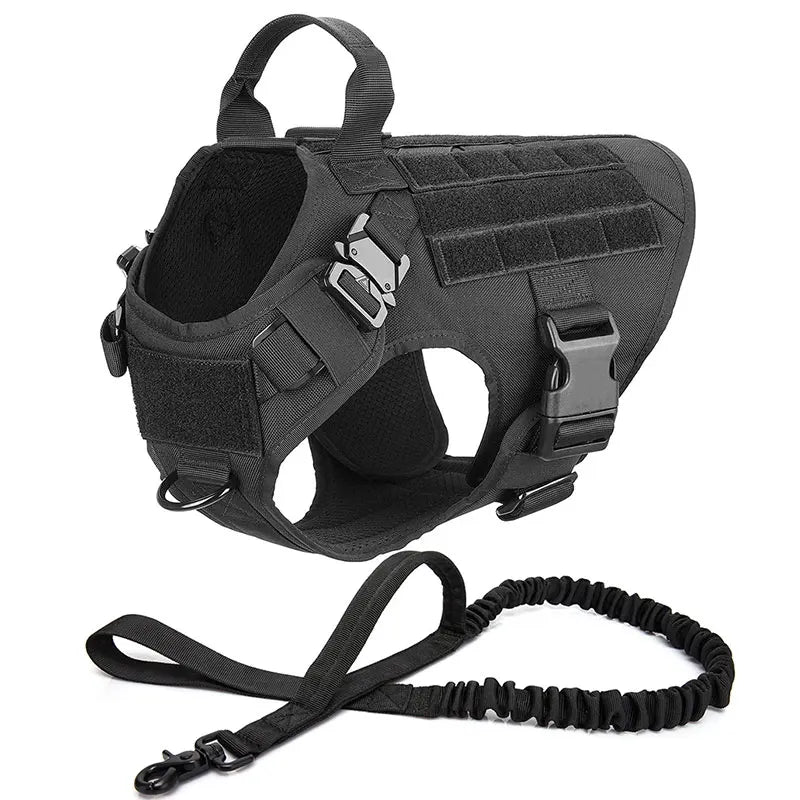 Large Dog Collar Dog Harness And Leash Set Pet Vest Tactical German Shepherd Harnesses For Small Dogs