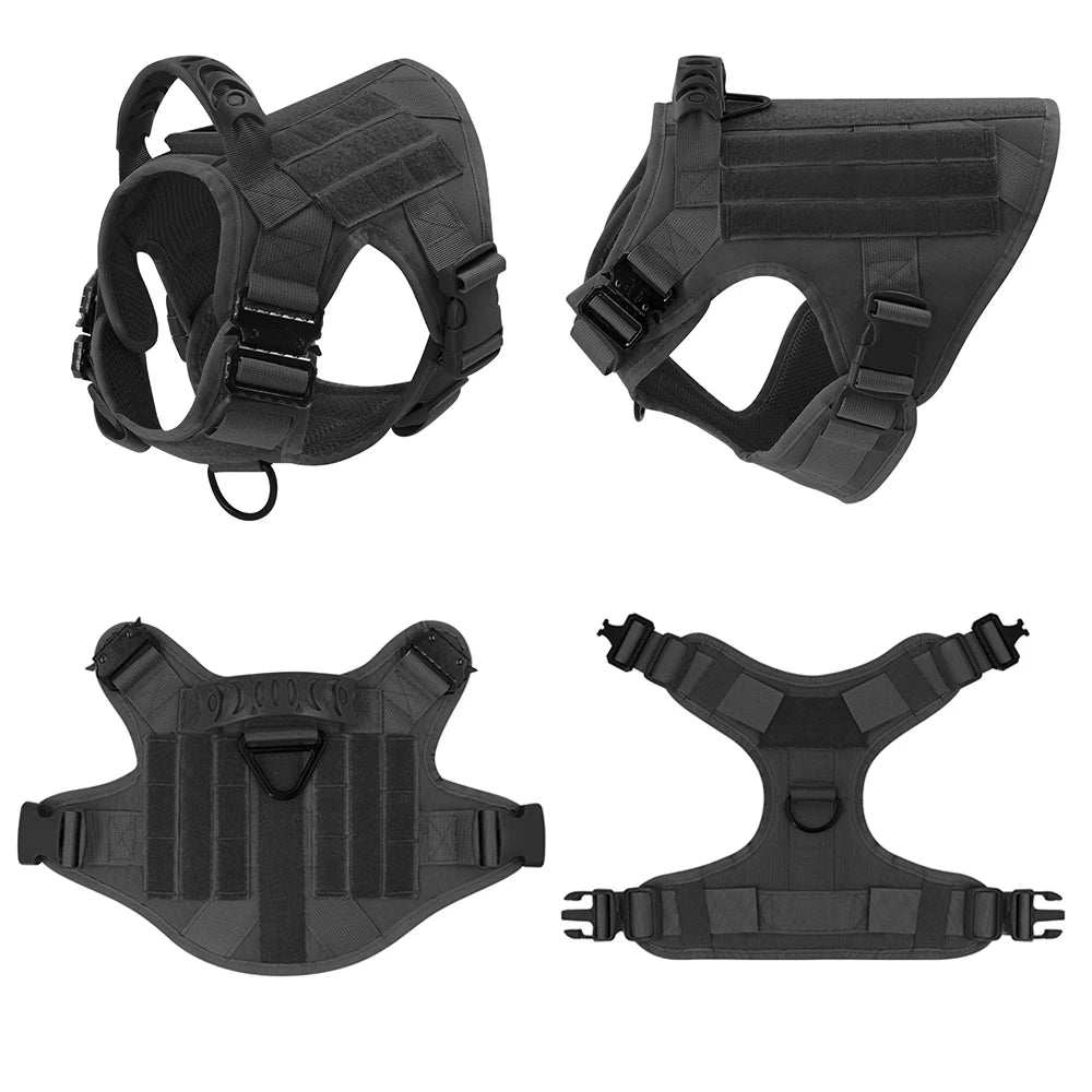 Large Dog Collar Dog Harness And Leash Set Pet Vest Tactical German Shepherd Harnesses For Small Dogs