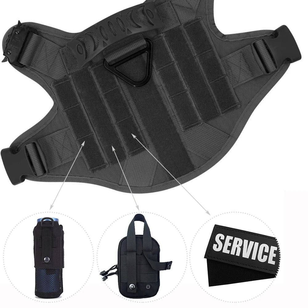 Large Dog Collar Dog Harness And Leash Set Pet Vest Tactical German Shepherd Harnesses For Small Dogs