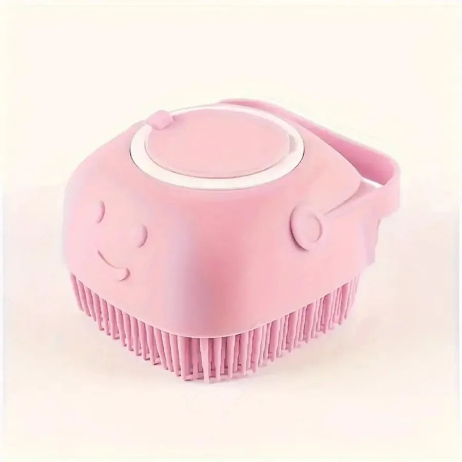 1pcs Soft  Dog Bath Brush - Gentle Massage with Shampoo Dispenser - Efficient Cat Grooming Brush for a Paws-itive Cleanin