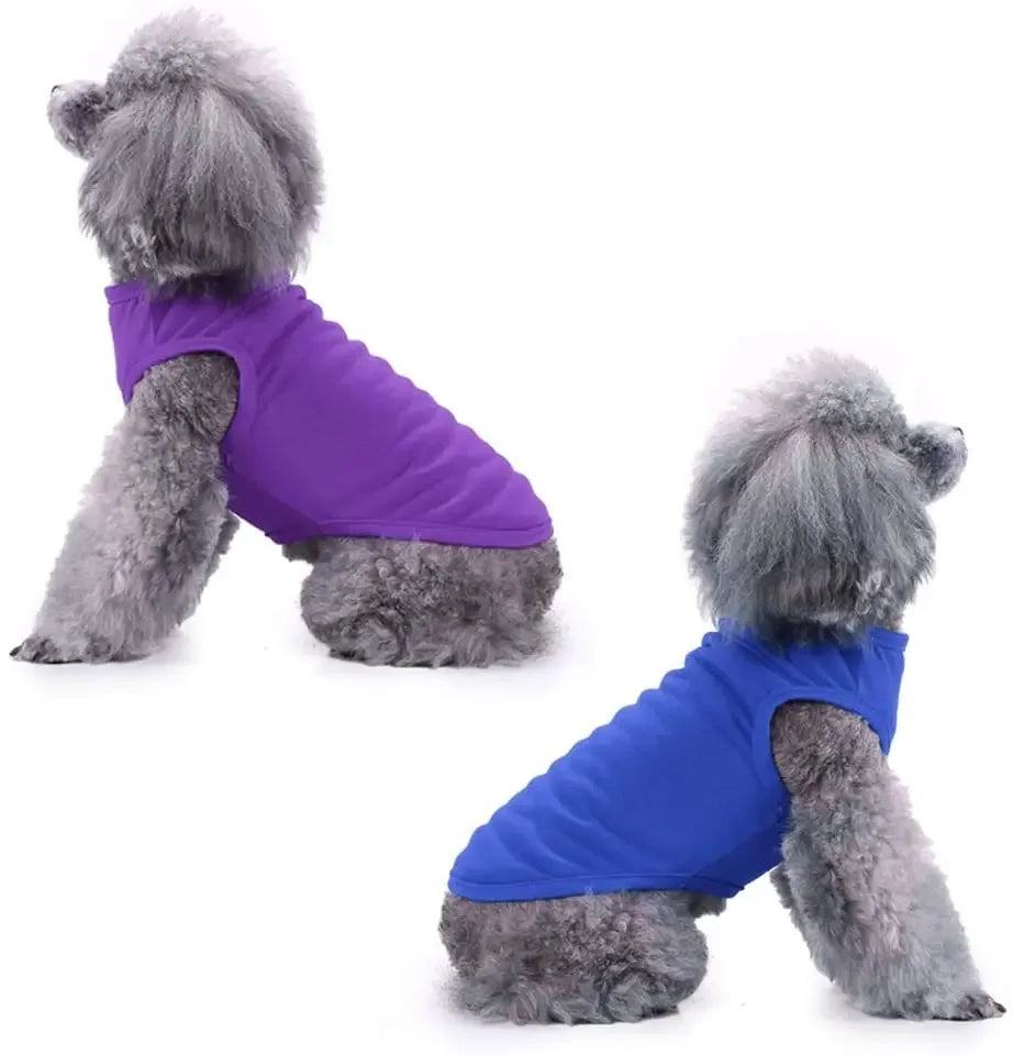 Pure Cotton Dog Shirts Puppy Blank Clothes for Small Medium and Large Dogs Soft Thin T-Shirt  Doggy Vest Cat Bottoming T Shirts
